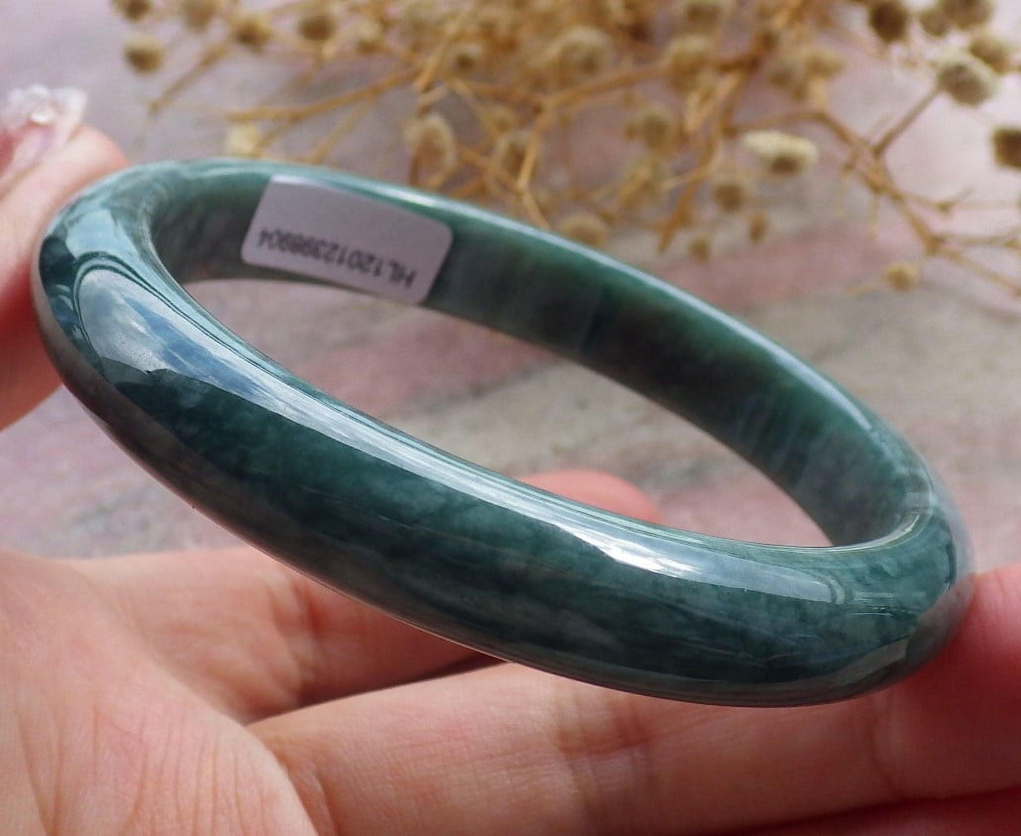 Green Natural A JADE Jadeite Circle Bangle Bracelet 58 mm 682531 TN