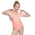 thumbnail image 5 of FRSASU Toddler Baby Kids Girls Ruffles Solid One-Piece Swimsuit Bathing Beach Swimwear, 5 of 9