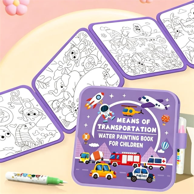 Mess-Free Water Coloring Book 2026 Reusable Water Painting Book Water Paint Color Book No Mess To Reveal Colors 3ml