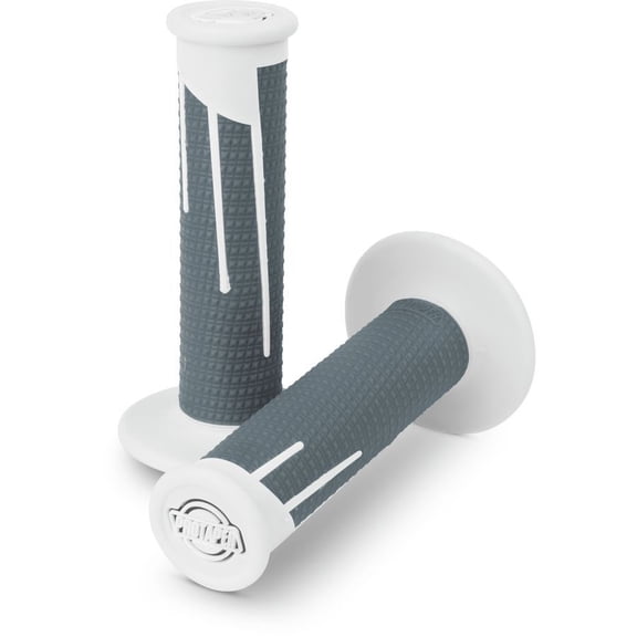 ProTaper 021690 Clamp-On Full Diamond Grips - White/Dark Gray