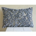 thumbnail image 2 of Grey Lumbar Pillow Cover, Ribbon Scrolls Lumbar Pillow Cover, 12x16 inch (30x40 cm) Lumbar Pillow Cover, Rectangle Silk Lumbar Pillow Cover, Geometric Modern - Silver Spirit, 2 of 4