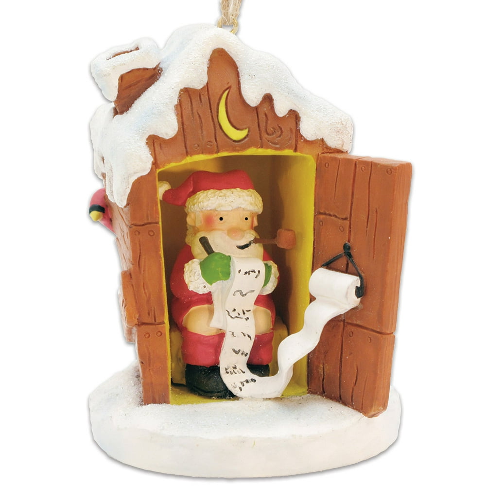Potty Santa Naughty / Nice List Pooping St. Nick Outhouse Christmas