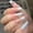 JP3087 [Glue model], variant on Classic French white fake nails point drill curve wear armor silver glitter nail piece press o n nails