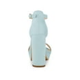 thumbnail image 2 of BLISSFUL STEP Style Women's Shoes Faux Suede High Chunky Heel Platform Ankle Strap Open Toe Sandals SKY Blue 7.5, 2 of 7