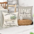 thumbnail image 2 of Farmhouse Pillow Covers 18x18 Inch Set of 4 Green Eucalyptus Leaves Decorations Bless This Home Sweet Home Spring Pillow Cover Farmers Market Truck Home Decor Cushion Case for Sofa Couch, 2 of 6