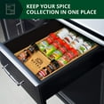 thumbnail image 6 of Wooden Spice Rack Organizer 3-Tier for Cabinet, Cupboard, Pantry, Shelf - Luxury Bamboo Drawer Organizer for Spices & Herbs - Kitchen Drawer Dividers for Jars (15"x8"), 6 of 8
