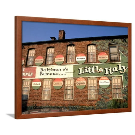Historic Little Italy Section Signage, Baltimore, Maryland, USA Framed Print Wall Art By Bill