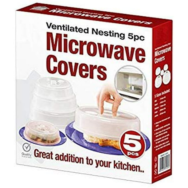 Set of 5 Microwave Plate Covers with Adjustable Steam Vents Microwave