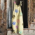 thumbnail image 2 of QATAINLAV Jumpsuits for Women Summer, Dog Paw Printed Hippie Overalls Loose Fit Wide Leg Jumper Outdoor Linen One Piece Pants with Pockets Sales Today Yellow L, 2 of 6