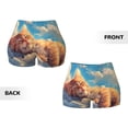 thumbnail image 3 of Sikiie Cloud Sleeping Cat Print Workout Shorts Women Scrunch Butt Gym Shorts Seamless High Waist Tummy Control Yoga Biker Athletic Shorts, 3 of 5