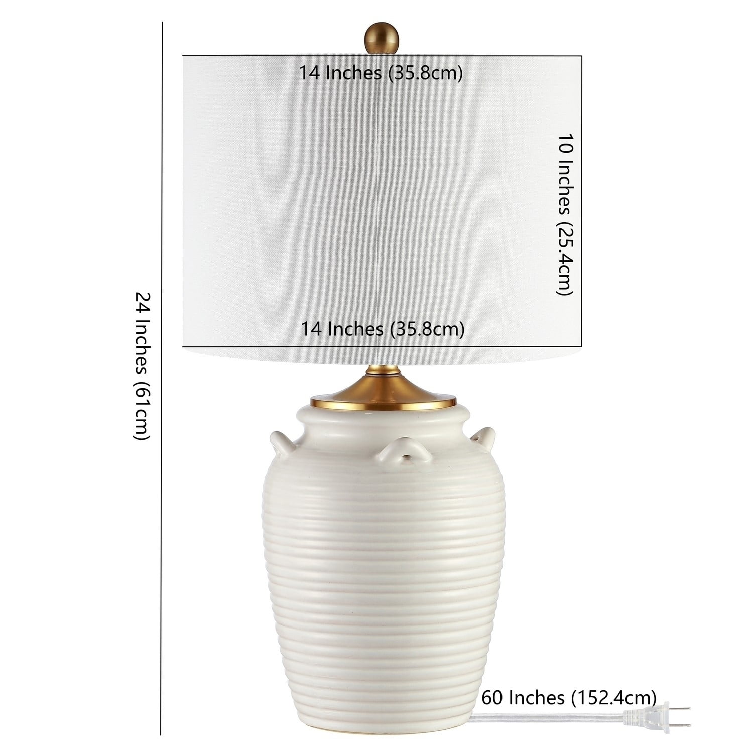 SAFAVIEH Lener 24 in. H Rustic Modern Table Lamp, Ivory