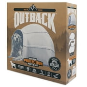 Outback Igloo Dog House, Heavy Duty Durable Plastic, Outdoor Use, Leak-Resistant, Gray, For Dogs up to 90 lbs, Extra Large, 33 L