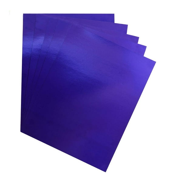 Hygloss 2134691 8.5 x 11 in. Metallic Foil Board, Dark Blue - 25 Sheets