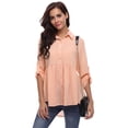 thumbnail image 4 of Uniexcosm Summer Women's Halter Chiffon Tank Tops Bow Tie V Neck Pleated Sleeveless Blouse Shirts, 4 of 10