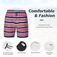 thumbnail image 5 of Lsque Mens Swim Trunks USA Colors Stripes Pattern - Bathing Suit Compression Liner - Beach Swim Shorts Swimwear - (S-3XL) - Stretch Quick Dry -, 5 of 9