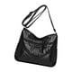 thumbnail image 1 of Bolso de hombro de piel sintética de moda, gran capacidad, correa ajustable, para mujer, multicolor Negro, 1 of 9