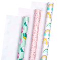 thumbnail image 4 of Birthday Wrapping Paper Roll - Mini Roll - Cupcake/ Rainbow/ Colorful Stripe for Boy, Girl, Kids, Men, Women - 17 x 120 inches - 3 Rolls (42.5 sq.ft.ttl.), 4 of 7