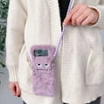 thumbnail image 3 of Dteck for Samsung Galaxy Z Flip 4 Plush Case with Crossbody Shoulder Strap Purple Chain Warm Plush Cute Case for Girls Women Fluffy Furry Back Cover Slim Shockproof Cover for Samsung Galaxy Z Flip 4, 3 of 5