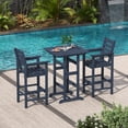 thumbnail image 2 of LAUSAINT HOME 3-Piece Outdoor Patio Furmiture Set, All-Weather HDPE Height Table and Adirondack Chairs Set of 2, for Balcony, Garden, Poolside, Navy Blue, 2 of 8