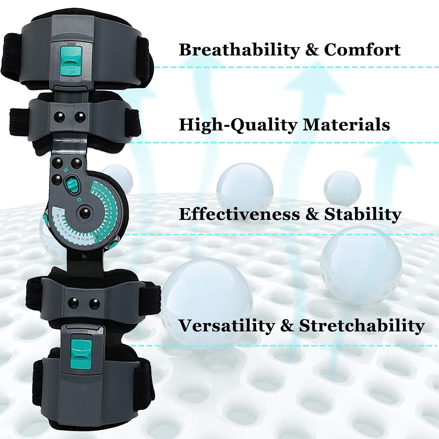 Orthomen Hinged ROM Post Op Elbow Brace Adjustable Telescoping Injury Recovery Pain Relief （Right）