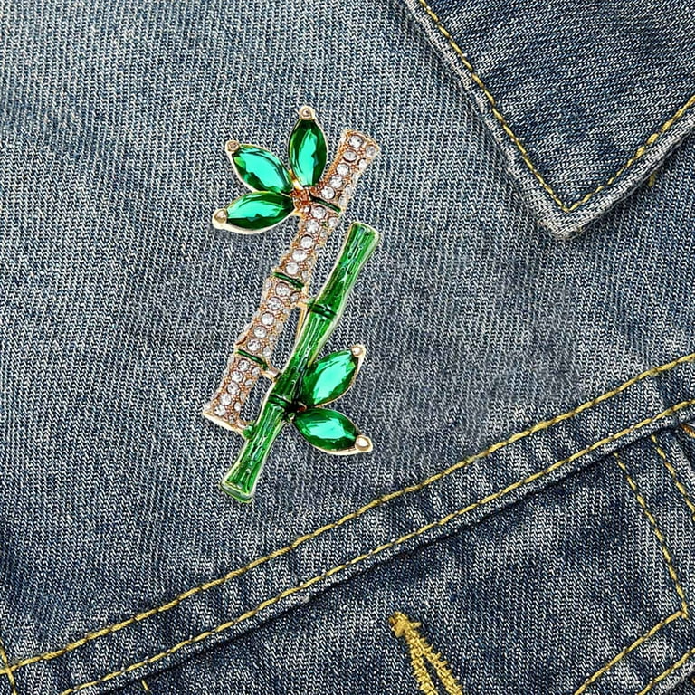 Brooches for Women Vintage Green Leaf Brooch Leaf Brooch Men And Women  Collar Pins Rhinestones Clothing Accessories Brooches in Jewelry