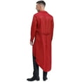 thumbnail image 2 of TiaoBug Mens Halloween Medieval Tailcoat Jacket Long Sleeve Steampunk Frock Coat Red L, 2 of 5