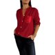 thumbnail image 1 of Camiseta informal de algodón con escote en V y lentejuelas de manga corta, camiseta informal con escote en V y lentejuelas brillantes, camiseta Runaivete, 1 of 7