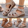 thumbnail image 2 of Women Wedges Sandals Comfy Lightweight Extra Wide Width Wedge Heels Womens Slippers Size 8 Platform Ankle Strap Summer Dress Shoes, 2 of 9