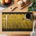thumbnail image 2 of Yellow Geometric Placemats Set of 6, Modern Abstract Art Ombre Placemats for Dining Table, Place Mats for Kitchen Tabletop, Waterproof Wipeable Dining Table Mats Set, 2 of 9