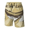 thumbnail image 4 of Sikiie We Live for Adventure Print Men's Beach Shorts, High Elastic Quick-drying Shorts - with Drawstring and Slip Pockets, Suitable for Beach, Sports, Vacation-Small, 4 of 6