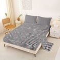 thumbnail image 2 of Erosebridal Pink Princess Bowknot Queen Sheet Sets,Black Classic Geometric Plaid Bed Set For Teens 4 Pieces, 2 of 6