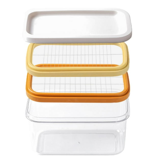 Soporte para Caja Almacenamiento para Refrigerador con Tapa Recipiente pa Plástico con Doble capa Baoblaze Plato de mantequilla con tapa