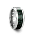 thumbnail image 1 of Aetius Tungsten Carbide Wedding Band With Black Green Carbon Fiber Inlay, 1 of 1
