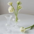 thumbnail image 2 of Efavormart Set of 4 Clear Nordic Style Glass Flower Vases with Petals Texture, Vintage Transparent Bud Planter Vase Centerpiece Floral Arrangements - 7",9", 2 of 5