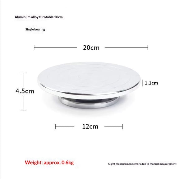 7.8 Inch Sided Turntable for Ceramic Clay Sculpture Platform Pottery Wheel Aluminum Alloy Rotating Tools