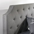 thumbnail image 2 of Mellow MAVN Upholstered Platform Bed, Modern Tufted Headboard, Real Wooden Slats and Legs, Dark Grey, Full, 2 of 8