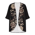 thumbnail image 6 of Feancey Boho Floral Kimono Cardigans for Women 3/4 Sleeve Casual Loose Fit Chiffon Tops Open Front Lightweight Beach Cover Up for 2026 Summer Gift Multicolor XXL, 6 of 6