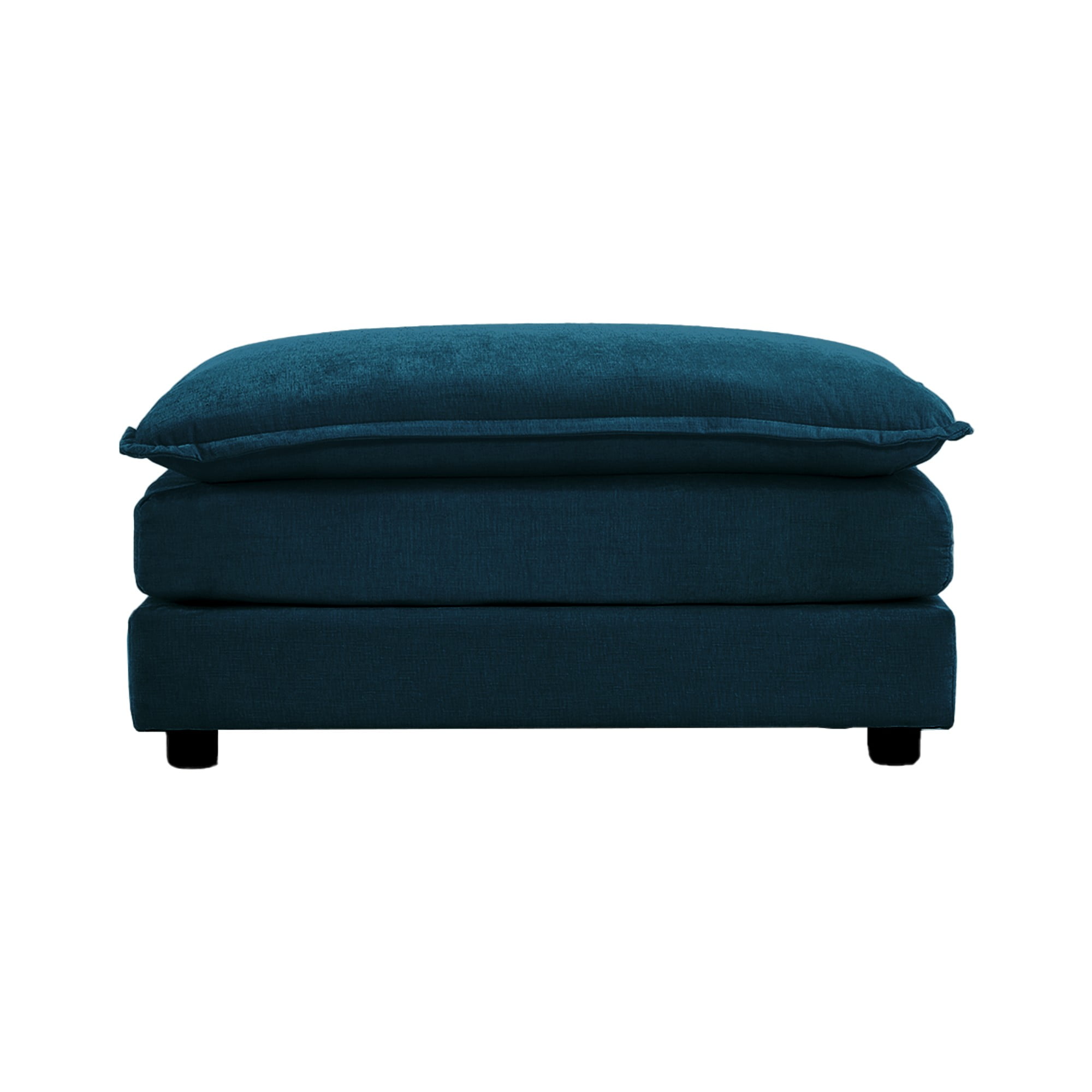 Chenille Fabric Ottomans Footrest (Blue)