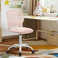 thumbnail image 2 of Homy Casa 1-Piece Adjustable Swivel Kids Desk Chair, Armless Upholstered Study Chair with Wheels for Bedroom, Study Desk, Pink, 2 of 8