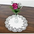 thumbnail image 3 of Antique Royal Rose European White Jacquard Lace Doily, Placemat, Table Top Centerpiece (15 Inch Round), 3 of 5