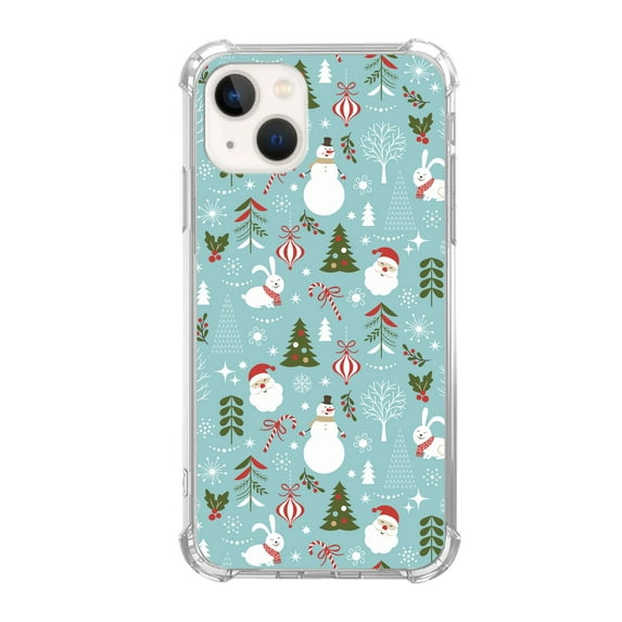 Cute Christmas Case for iPhone 13 Mini,Aesthetic Art Design TPU Shock-proof Cover Case