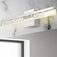 thumbnail image 3 of JONATHAN Y Mario 22" 1-Light Modern Contemporary 360-Degree Rotatable Iron/Seeded Acrylic Integrated LED Vanity Light, Chrome/Clear, 3 of 9