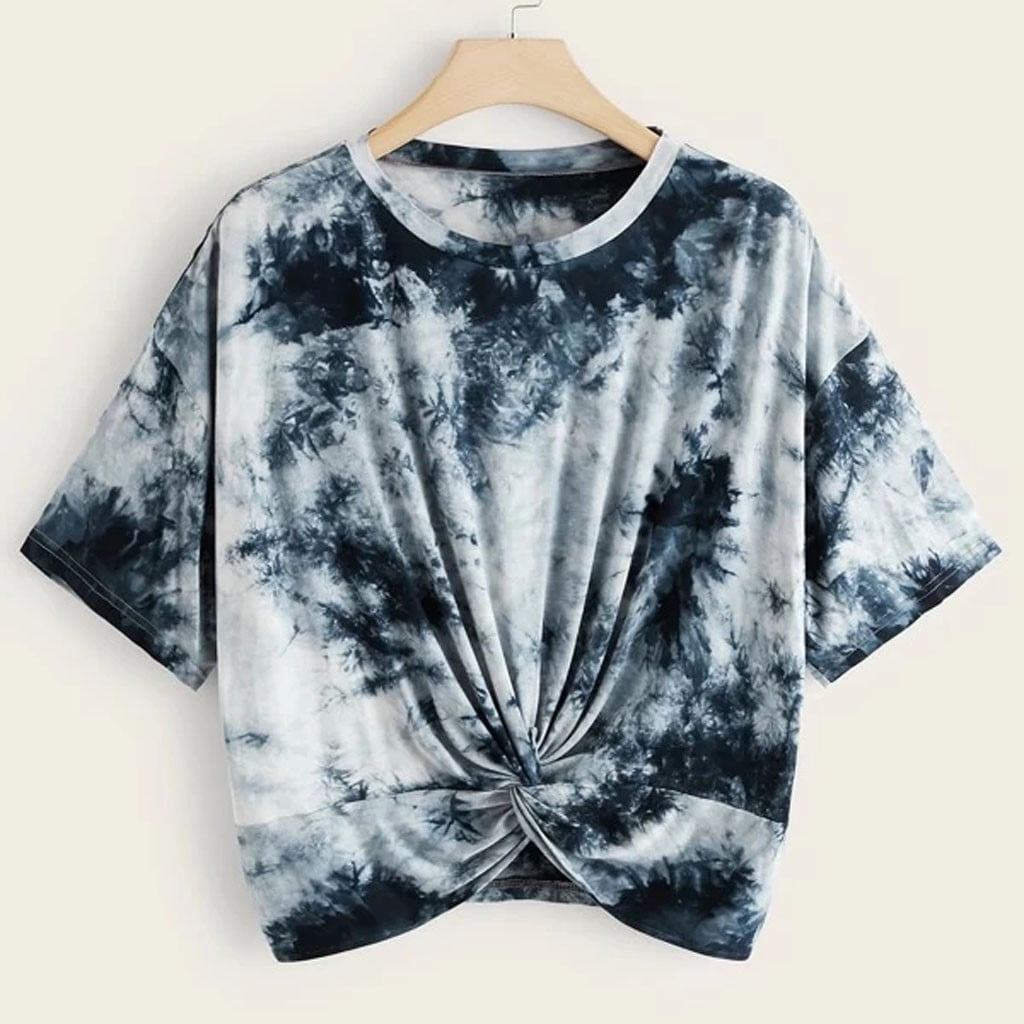 tie dye cut out shirt