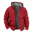 thumbnail image 2 of Njoeus Sherpas Hoodies for Men, Men's Winter Coat Full-Zip Hooded Sweatshirt Warm Thicken Fleeces Lined Jacket with Pockets S-5XL （Available in Big & Tall Size), 2 of 5