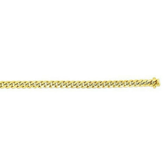 JewelStop 14k Semi-Solid Yellow Gold 6.1mm Miami Cuban Link Bracelet, Box Clasp- 8.5" - 9.95gr.