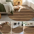 thumbnail image 5 of Round Area Rug 4 Ft, Vintage Wood Grain Washable Non-Slip Circle Carpet for Living Room/Bedroom, Country Wooden Board Brown Low-Profile Crawling Mats Collection Rugs for Indoor, 5 of 8