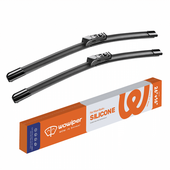 WOWIPER 26" 16" Premium Silicone Wiper Blades 2 Pack – Water Repellent Beam Fit Pinch Tab – OEM All-Season for Subaru Crosstrek 2018-2022 and more