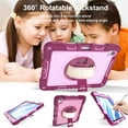 thumbnail image 5 of ELEHOLD Rugged Case for iPad Air 11 inch 2024/iPad Air 4th 5th Gen 3-Layer Hybrid Muti-Functional Case with 360° Rotating Kickstand Handstrap Crossbody Shoulder Strap Shockproof Case, Rose + Pink, 5 of 7
