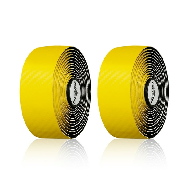 Barra de bicicleta de carreteras Barras de barras Súper elástico Bicicleta Manillar Cinturón lavable portátil transpirable Ciclismo Montar Cintas Amarillo 2 piezas Advancent OD003393-02B