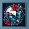 thumbnail image 1 of Cuadros Decorativos Pintura de diamante 5D DIY Kit de taladro redondo completo Flor Mariposa Arte Artesanal (B6902) Wdftyju embutido en tela, 1 of 7